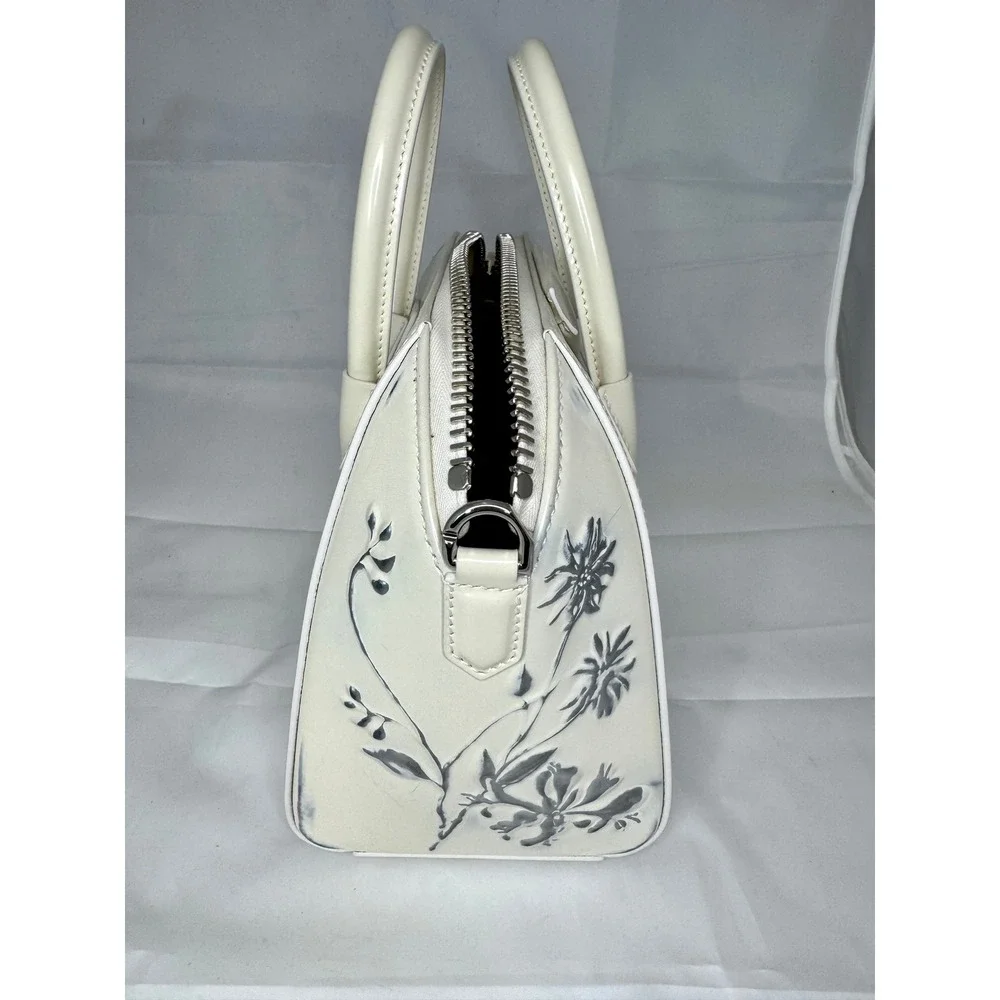 Givenchy Antigona Mini Floral Embossed Leather Satchel Bag Off White‎ NWOB
